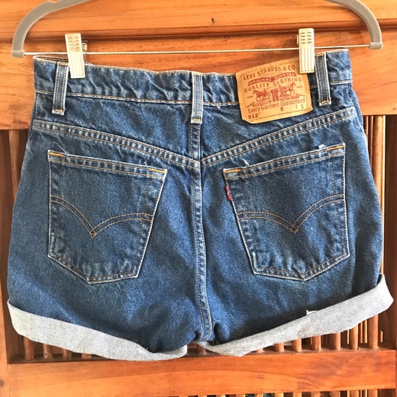 Levi's Pants - Vintage Levi’s dark blue high rise shorts - 27
